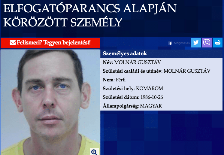 molnar gusztav korozes rendorseg oka