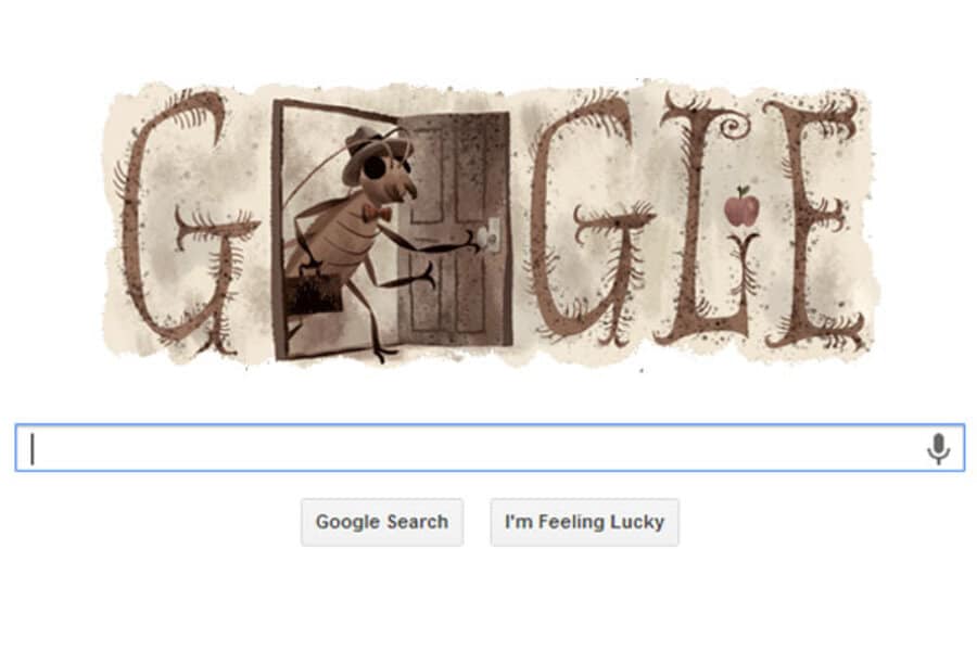 franz kafka, praga, iro, az atvaltozas, gregor sama, google, doodle, szuletesnap