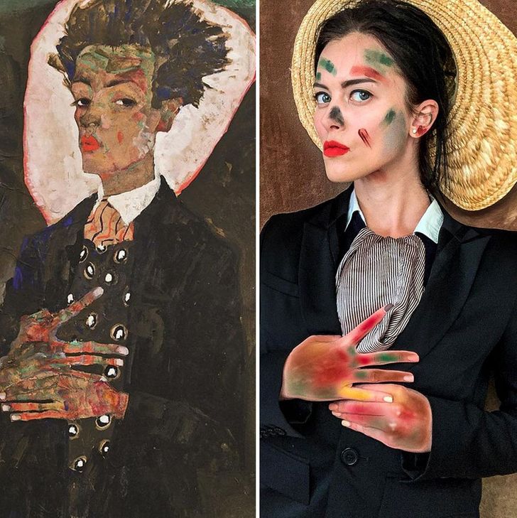 Önarckép, Egon Schiele / Fotó: Olga Tolstunova / Instagram