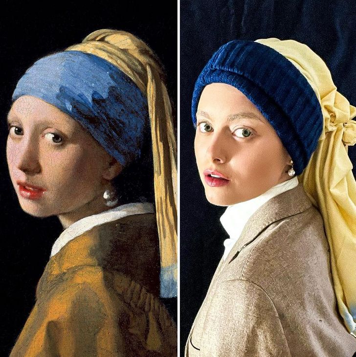 Leány gyöngy fülbevalóval, Johannes Vermeer / Fotó: Olga Tolstunova / Instagram